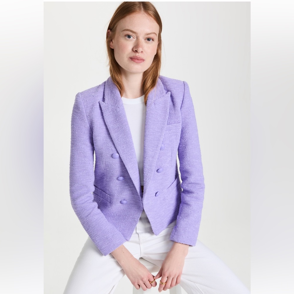 L’Agence Brooke Double Breasted Crop Blazer. Lavender. Size 8.